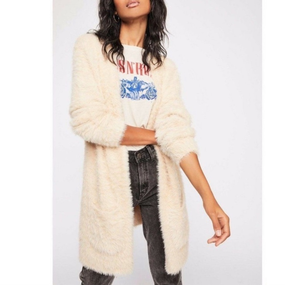 Free People Faux Fur Cardigan